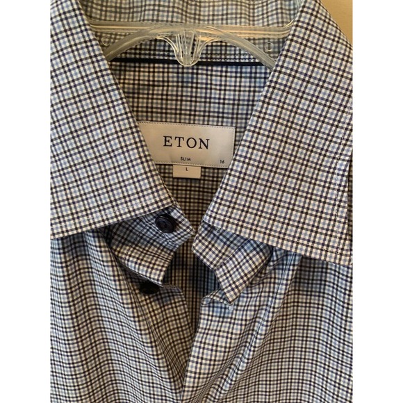 ETON SLIM Checked Dress Shirt Size 41 -16" Large - Picture 2 of 7